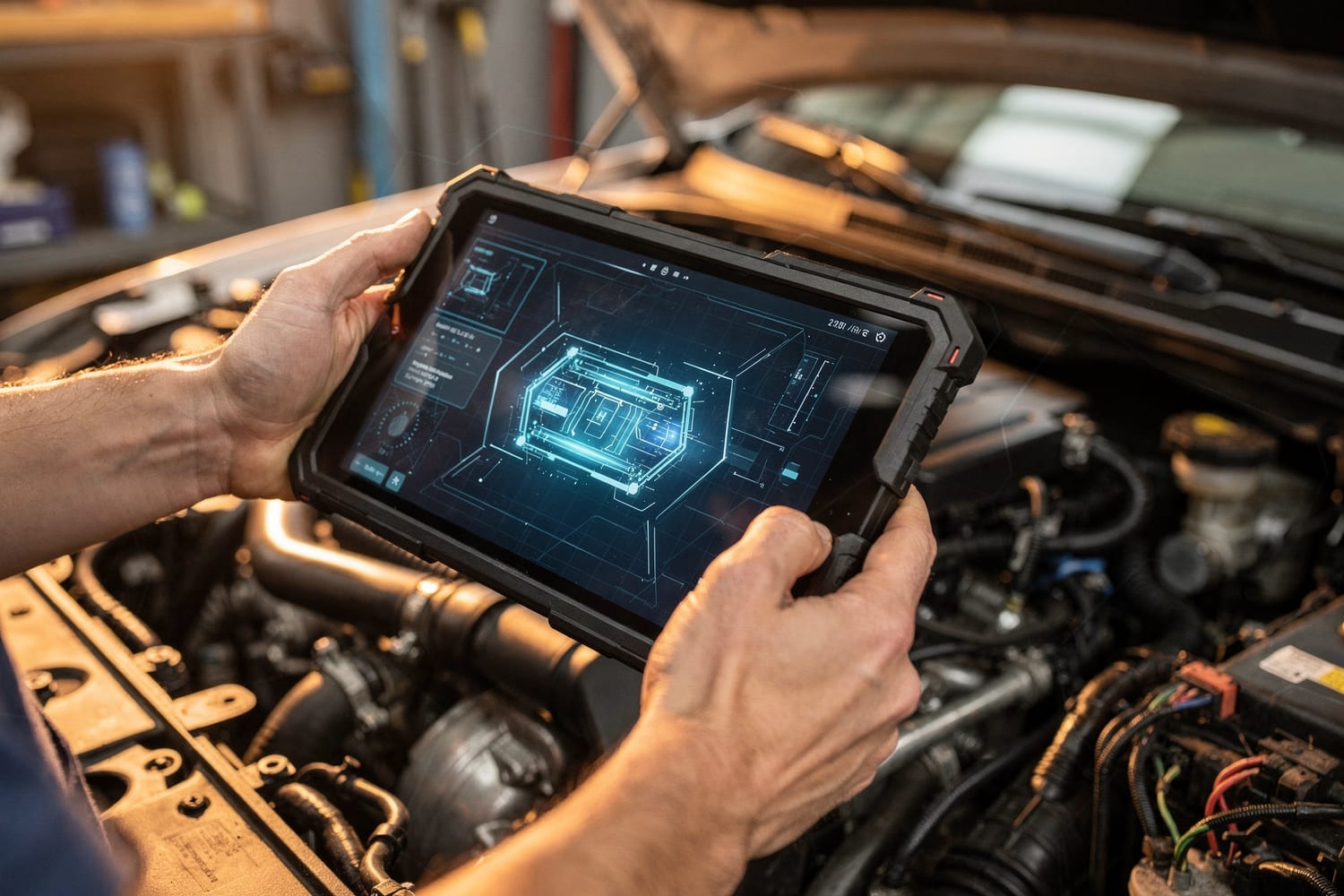 My Mechanic technician reviewing engine diagnostics